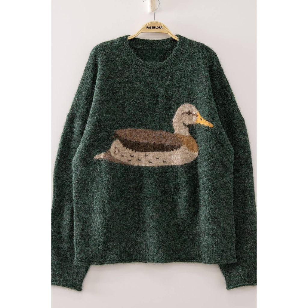 WILLA REED MALLARD DUCK SWEATER- MOCHA