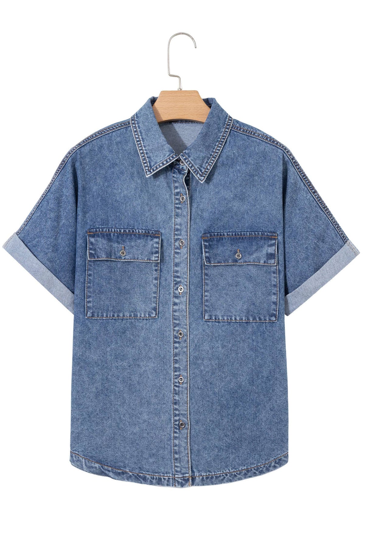 DANNIE RAE DENIM SHORT SLEEVE BUTTON SHIRT