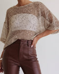 STEVIE RAE OVERSIZED SEQUIN TOP-BEIGE