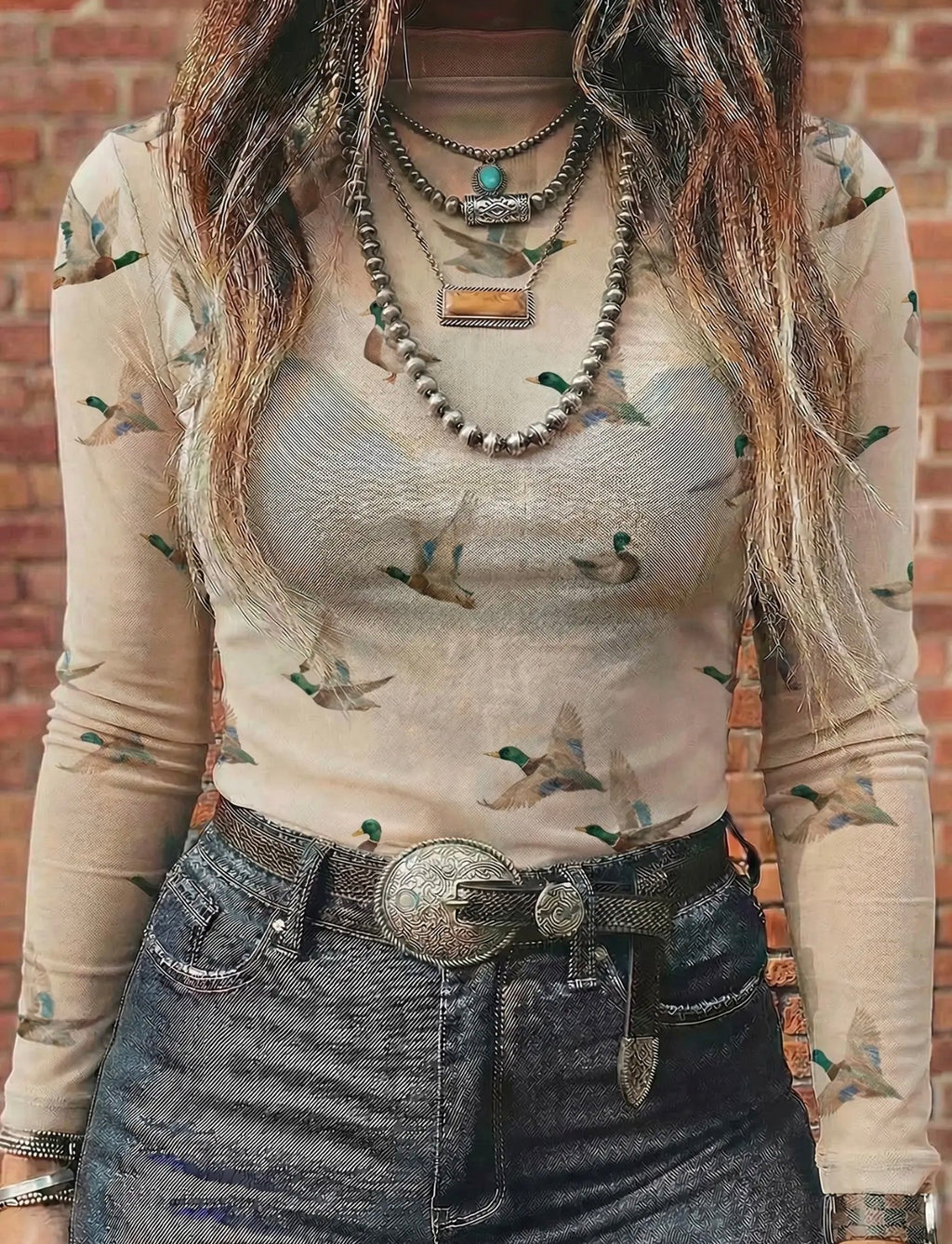 FRANKIE JO MALLARD DUCK MESH TOP