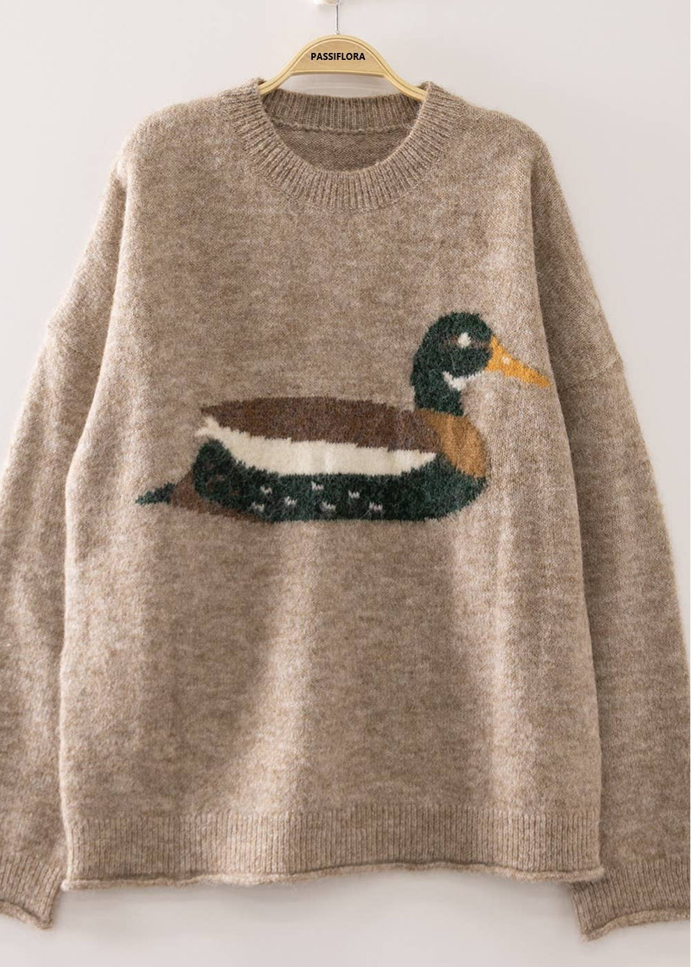 WILLA REED MALLARD DUCK SWEATER- MOCHA