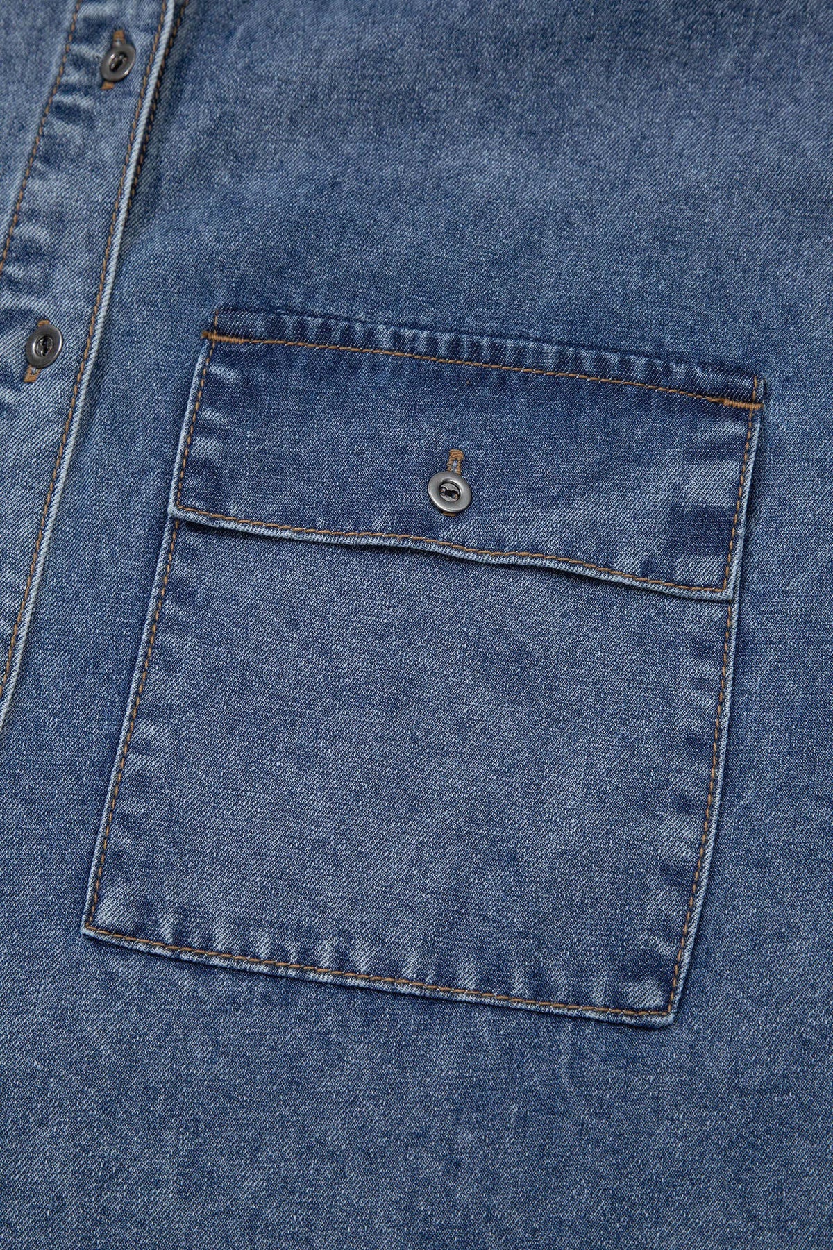 DANNIE RAE DENIM SHORT SLEEVE BUTTON SHIRT