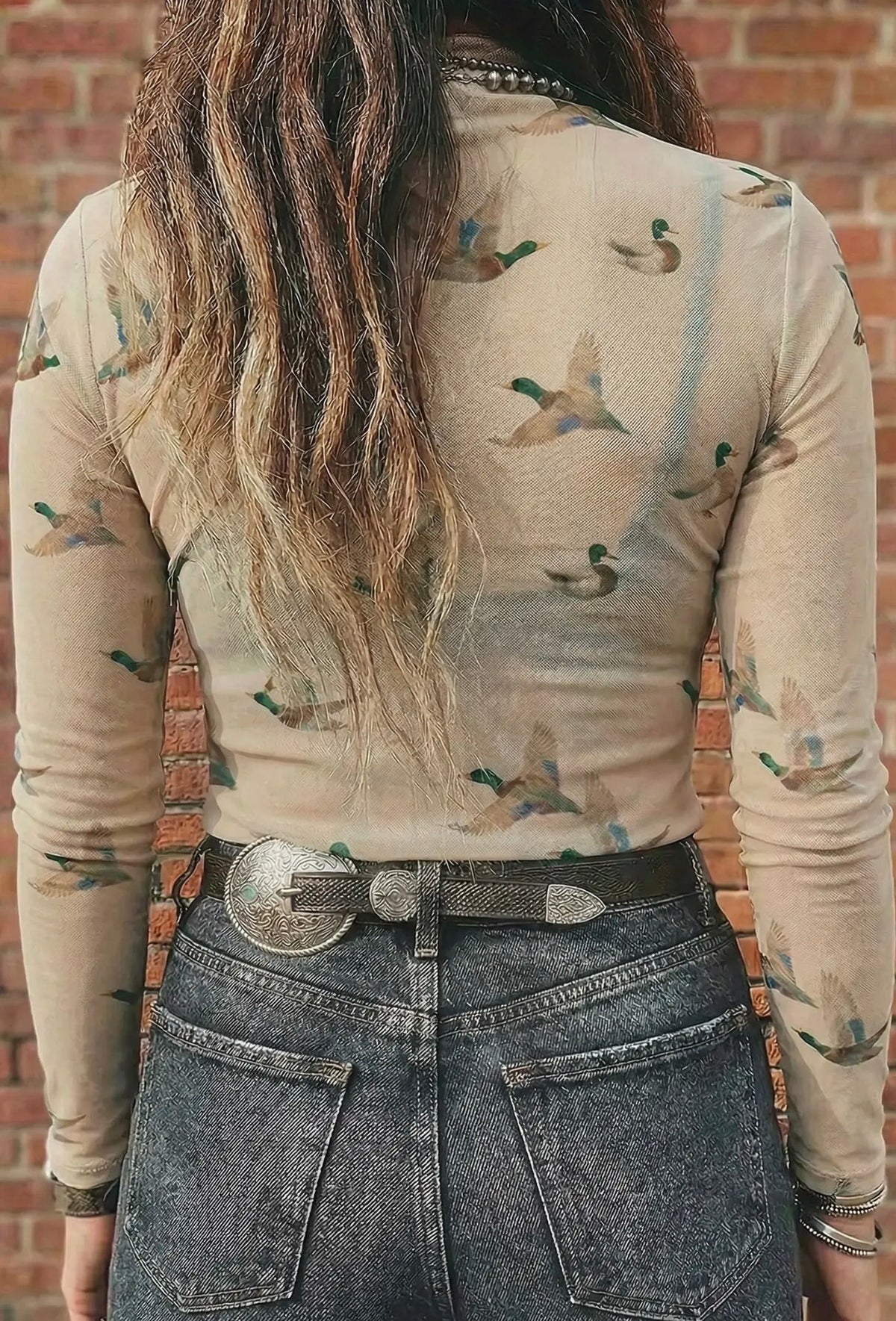 FRANKIE JO MALLARD DUCK MESH TOP