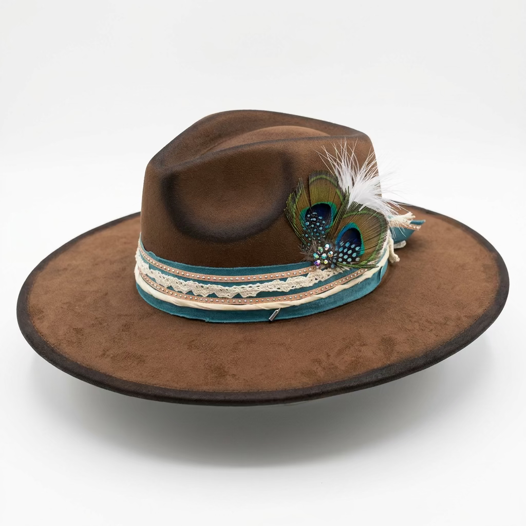 BARBARA LYNN DISTRESSED FEATHER HAT