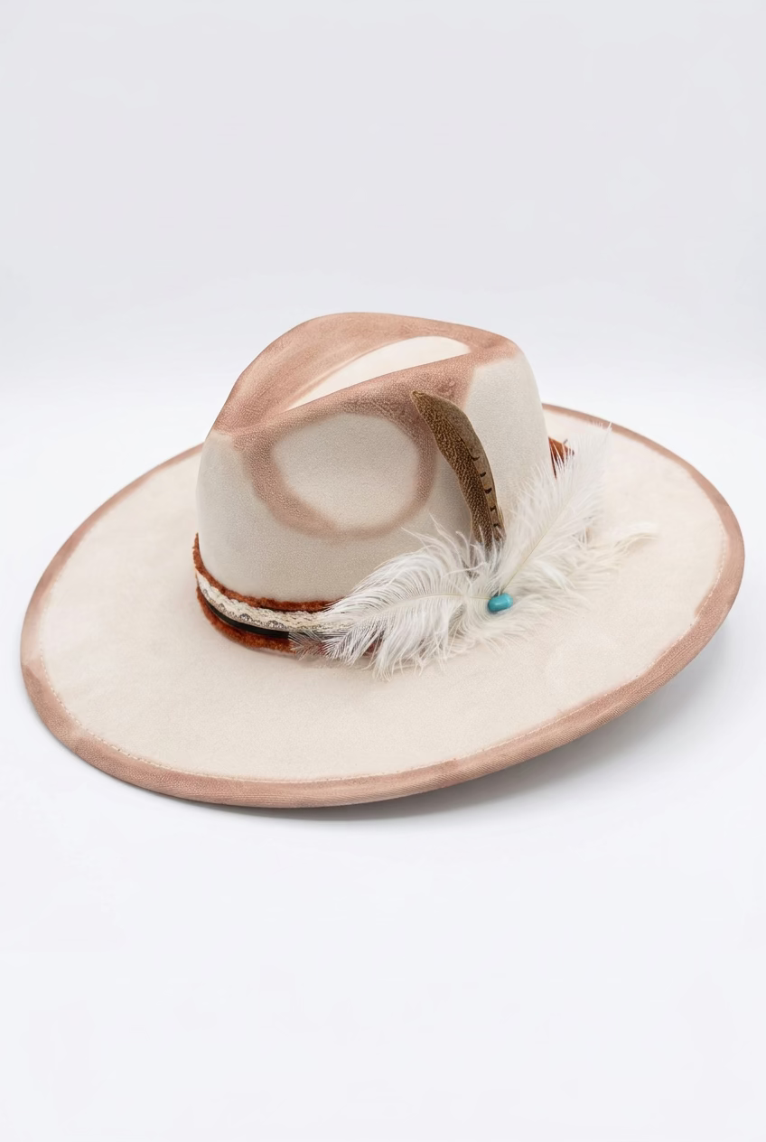 BETTY FAYE DISTRESSED FEATHER HAT