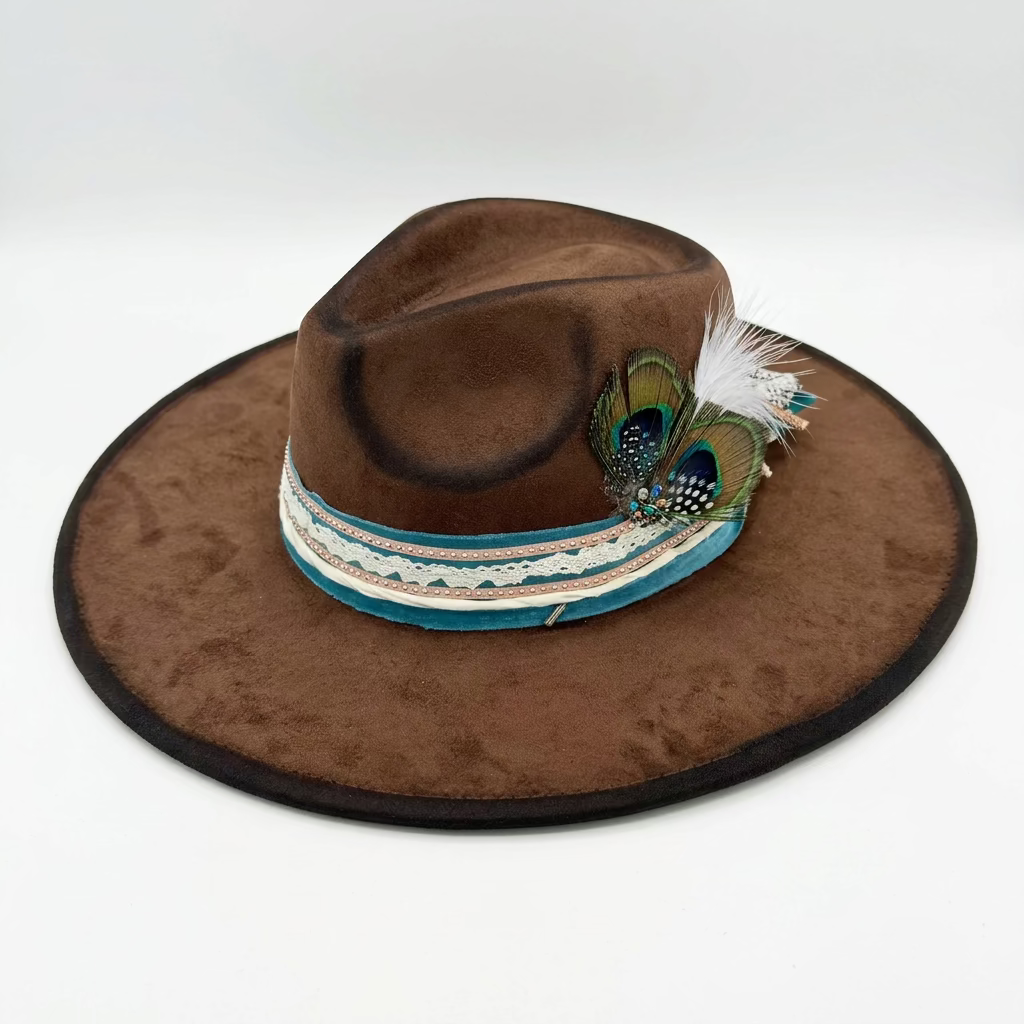 BARBARA LYNN DISTRESSED FEATHER HAT
