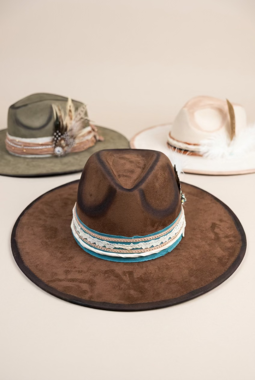 BARBARA LYNN DISTRESSED FEATHER HAT