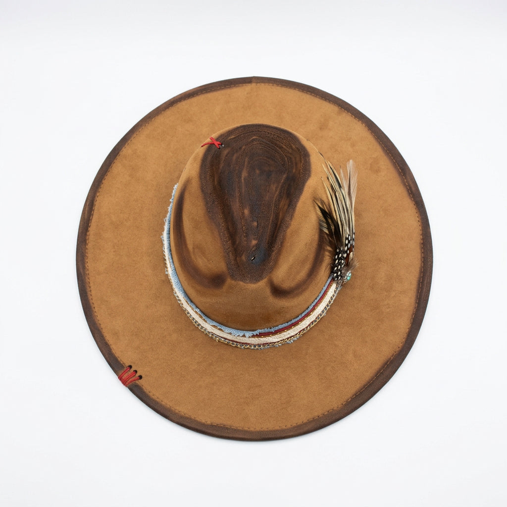 MABEL JO DISTRESSED FEATHER HAT