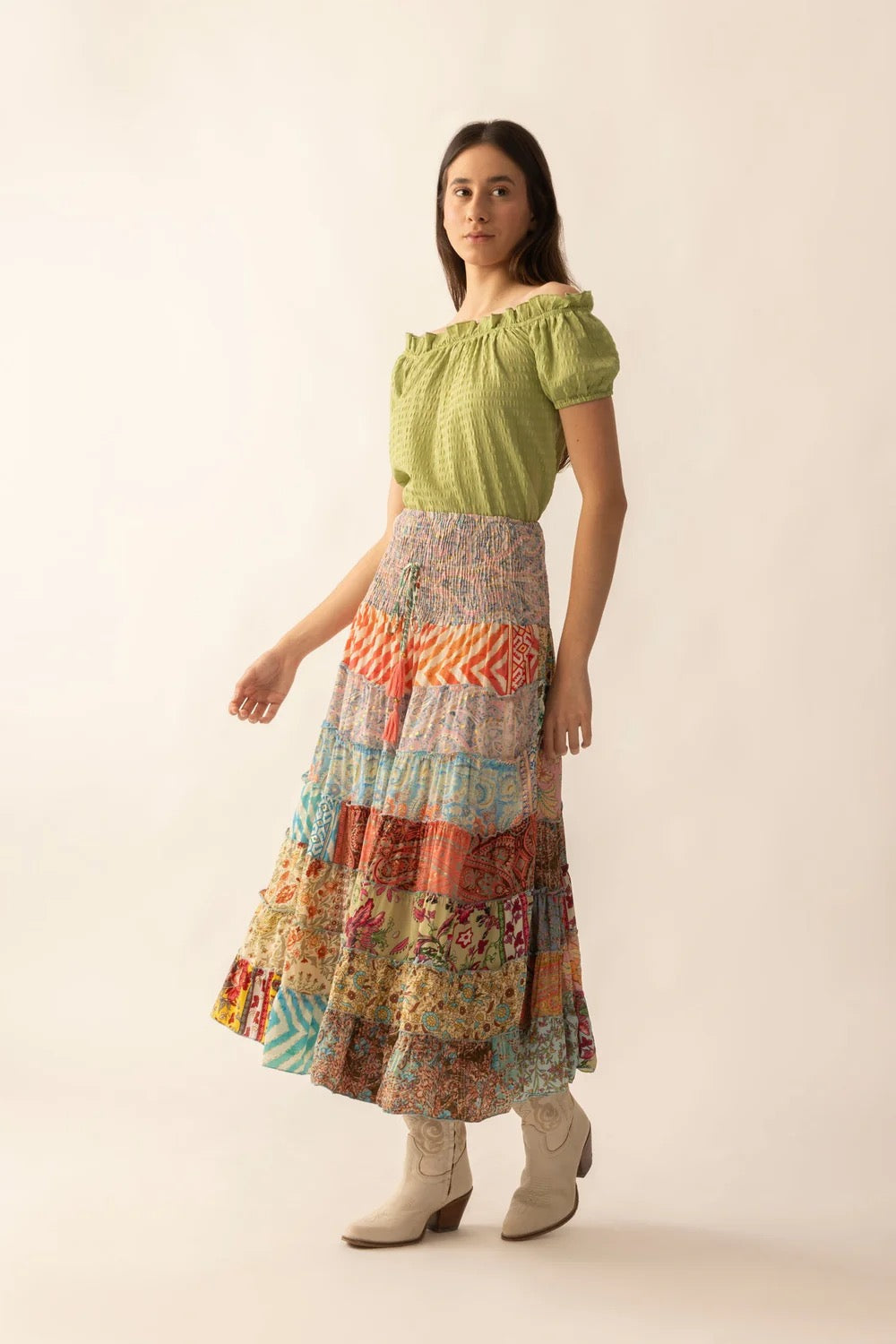 RITA PATCHWORK MAXI SKIRT