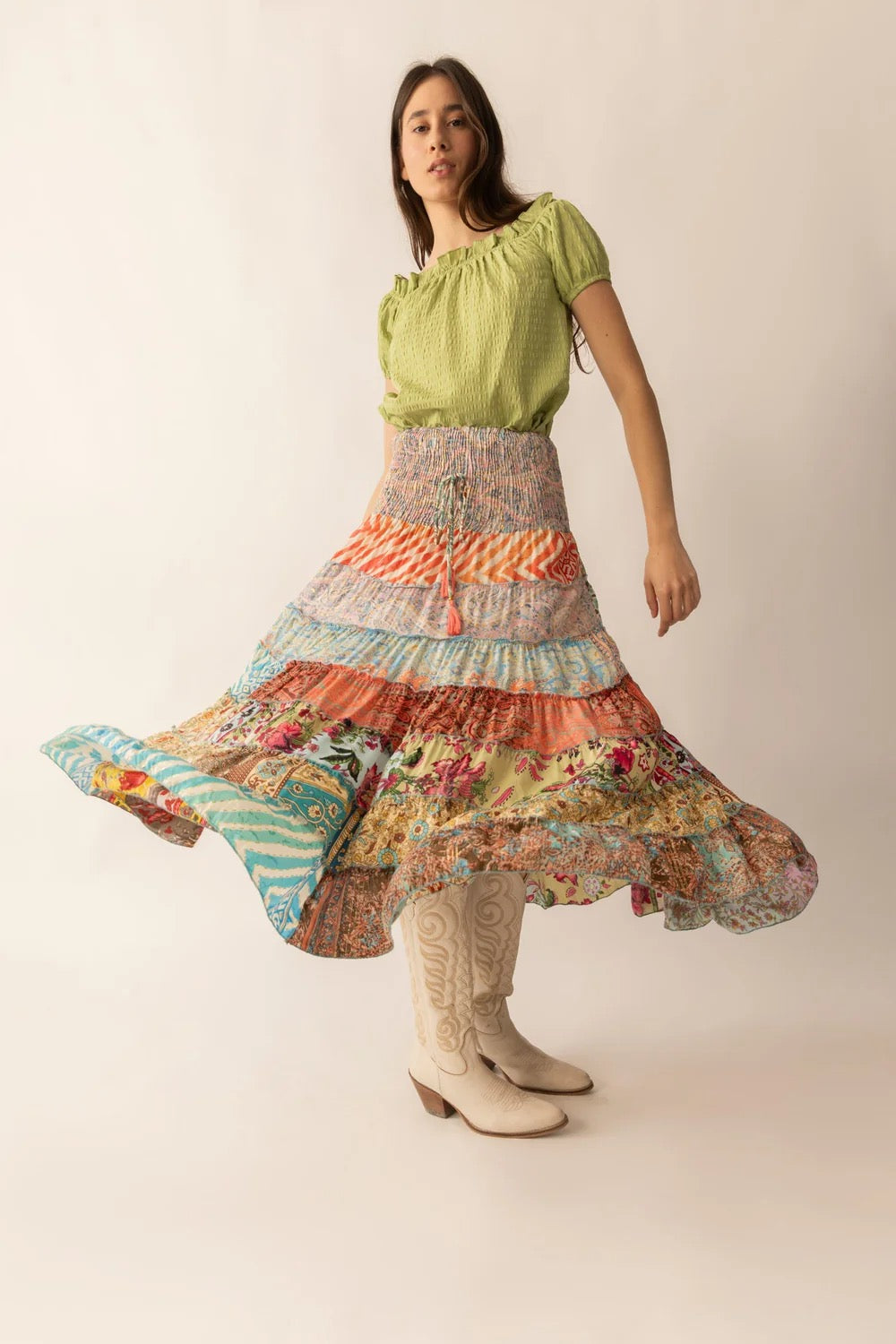 RITA PATCHWORK MAXI SKIRT