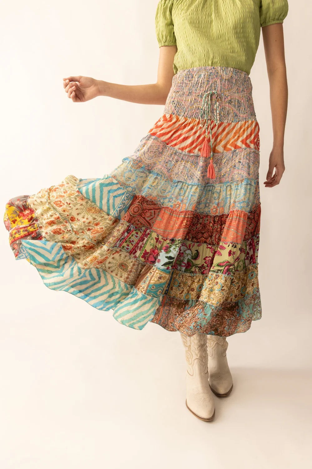 RITA PATCHWORK MAXI SKIRT