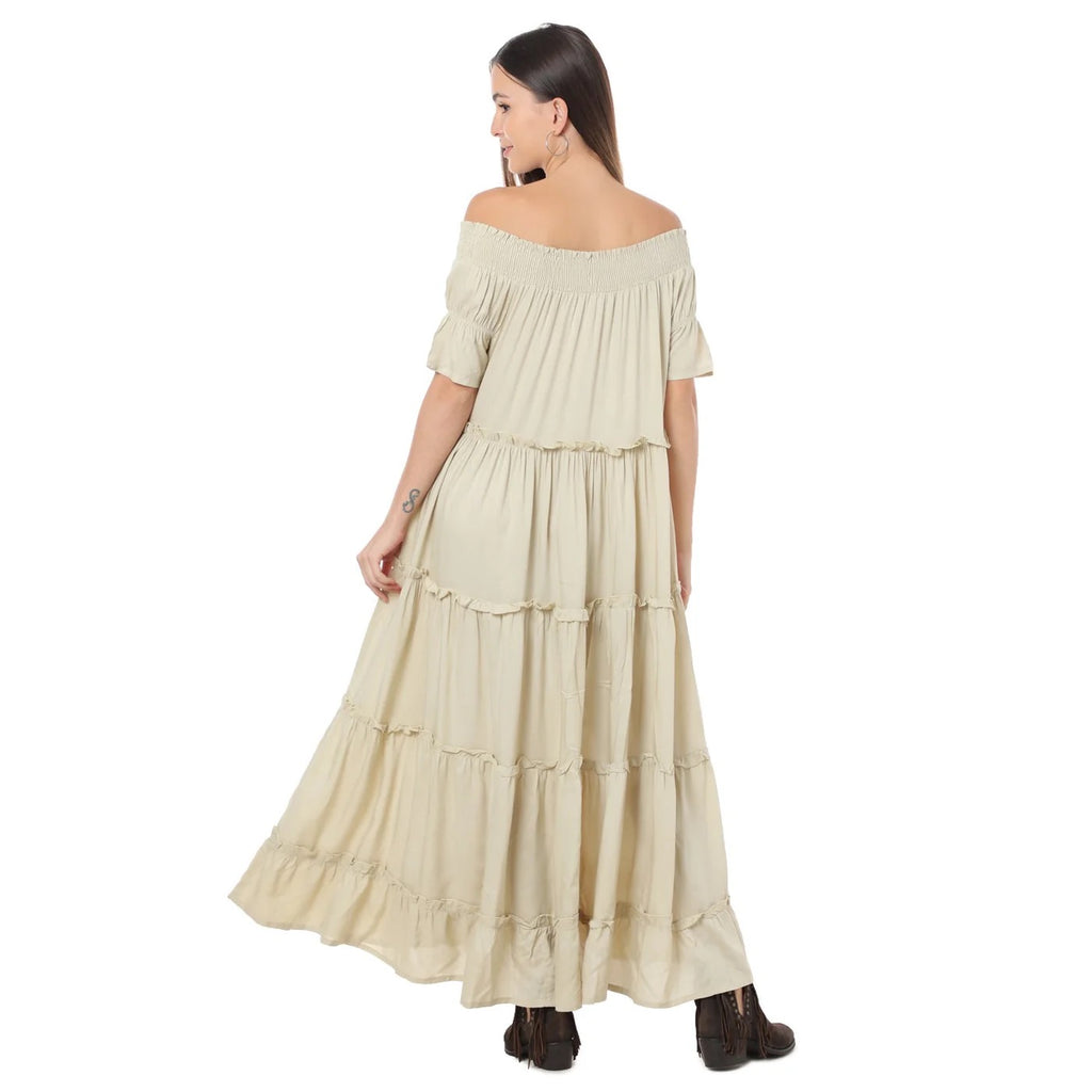 BETTY OFF SHOULDER RUFFLE MAXI DRESS