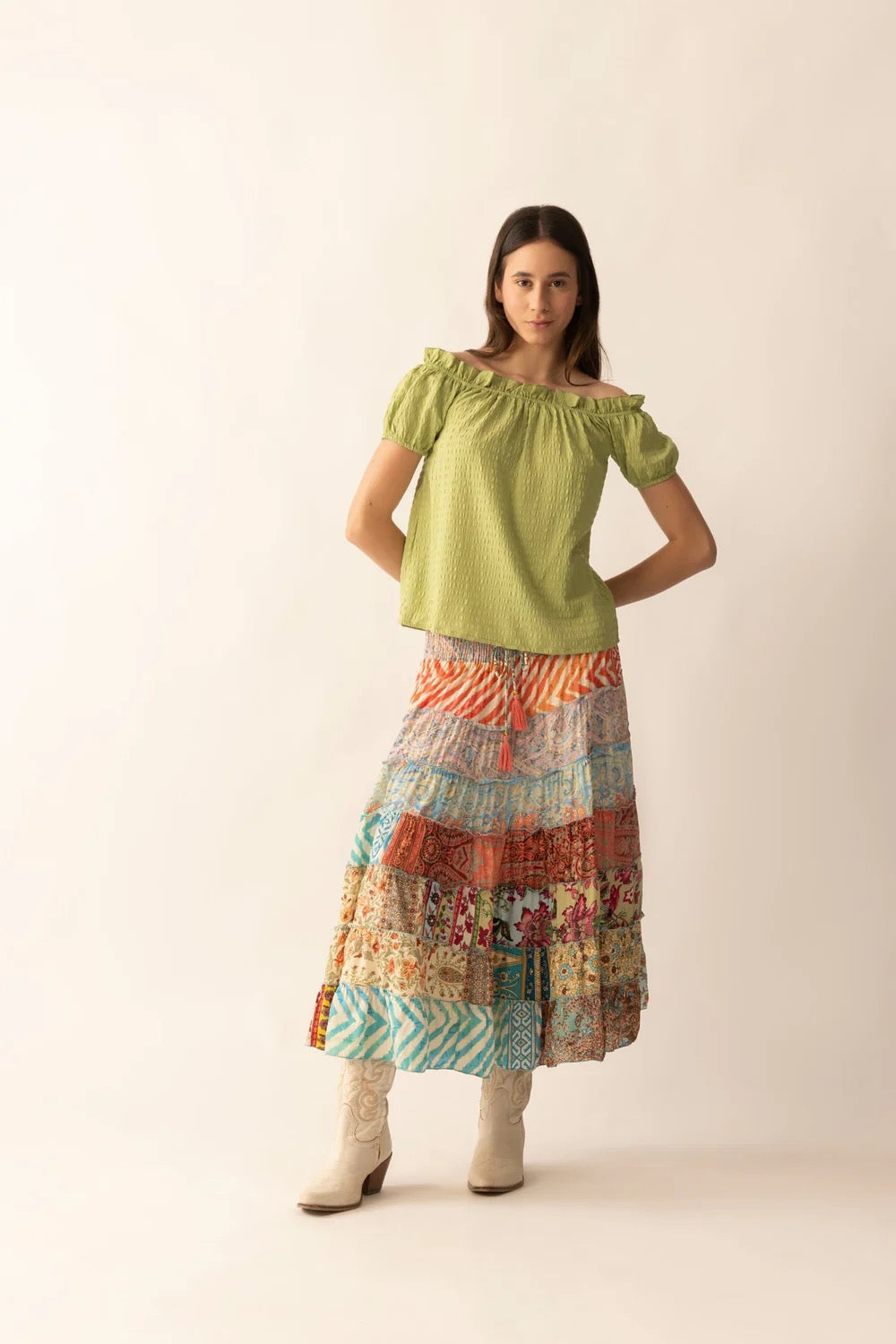 RITA PATCHWORK MAXI SKIRT