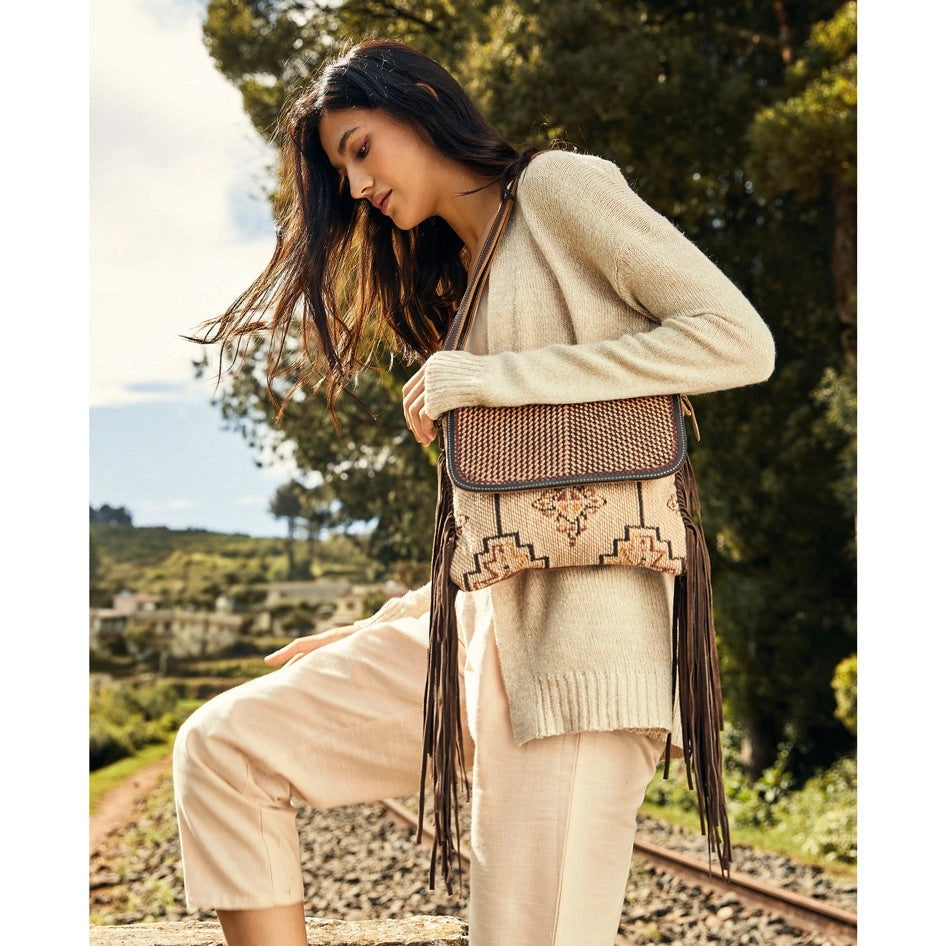 MAVIS LEATHER & FRINGE BAG