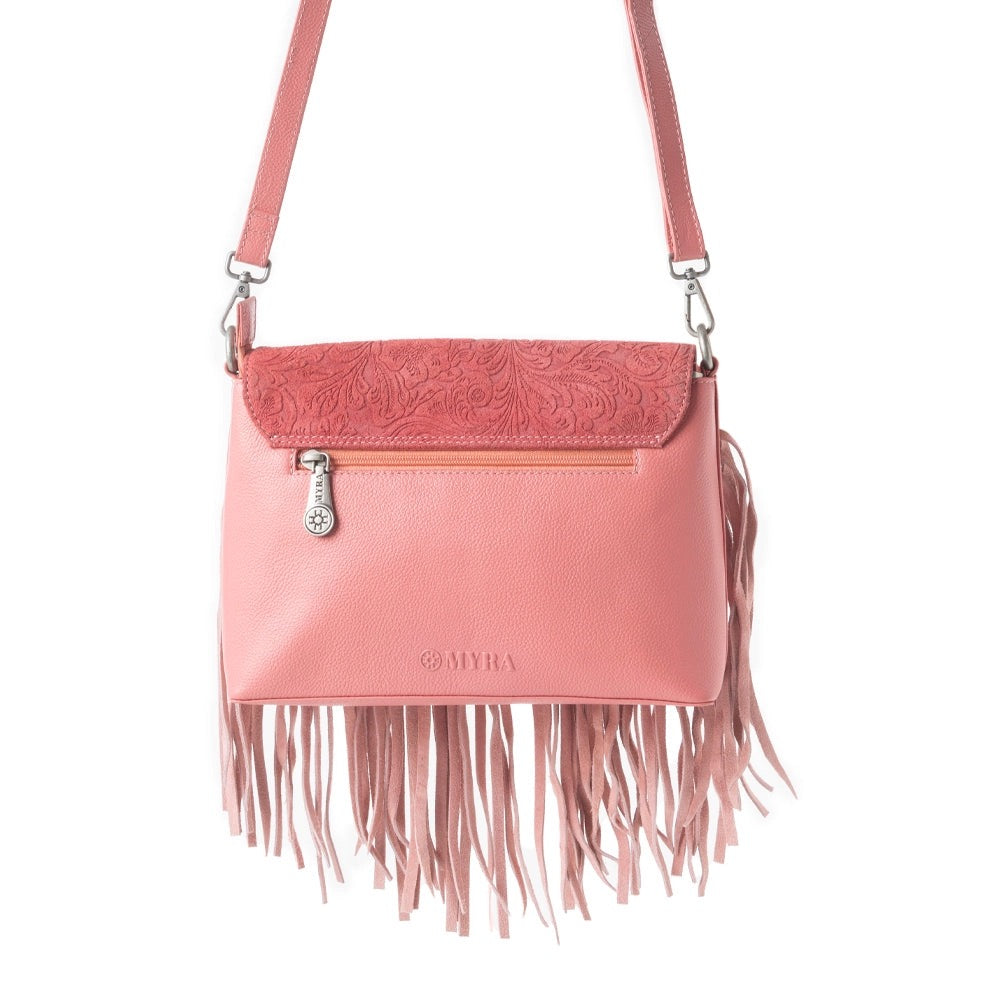 PRESCILLA TOOLED LEATHER FRINGE CROSSBODY BAG