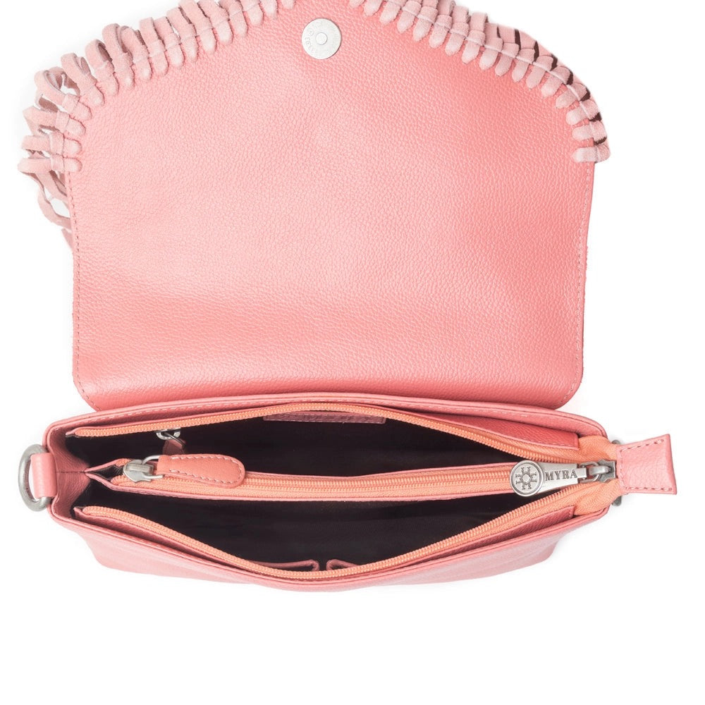PRESCILLA TOOLED LEATHER FRINGE CROSSBODY BAG
