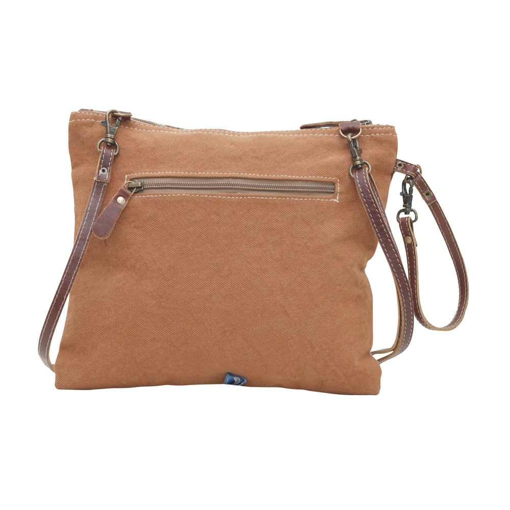 CHARLENE COW HIDE & FLORAL BAG