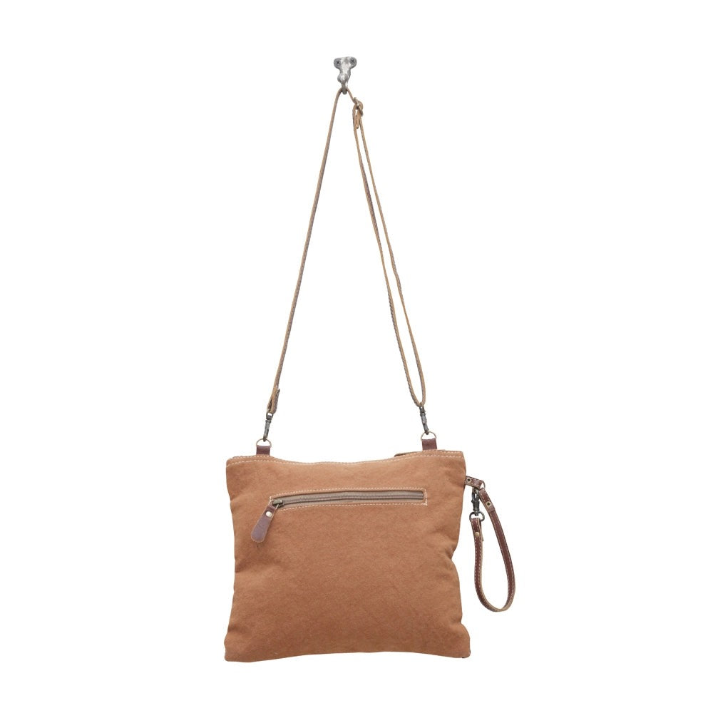 CHARLENE COW HIDE & FLORAL BAG