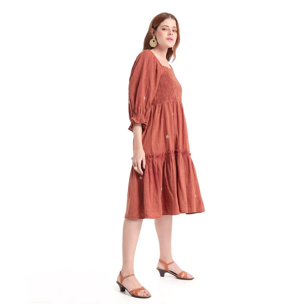 DARLENE EMBROIDERED MIDI DRESS
