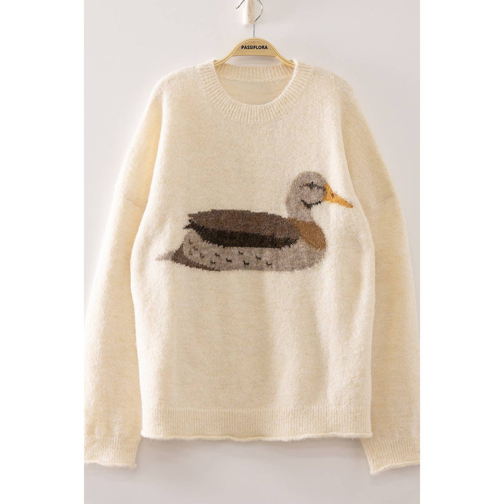 WILLA REED MALLARD DUCK SWEATER- MOCHA