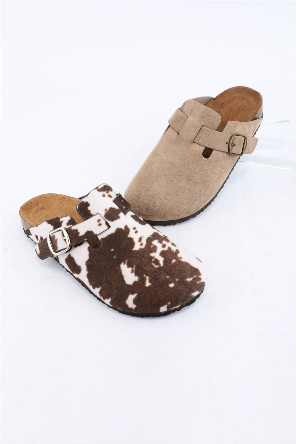 MABEL COW HIDE SLIP ON MULE CLOGS